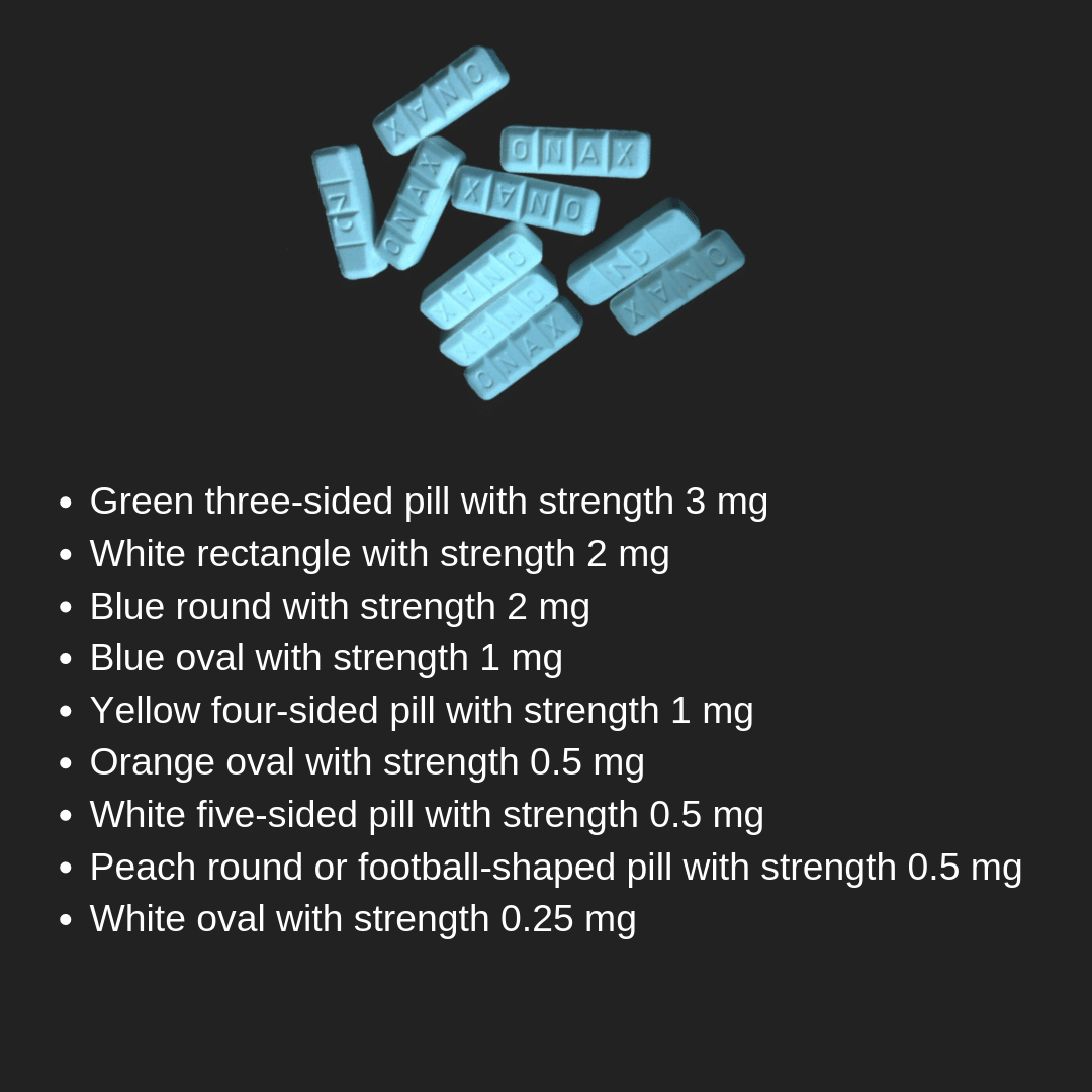 What does the different Xanax colors mean